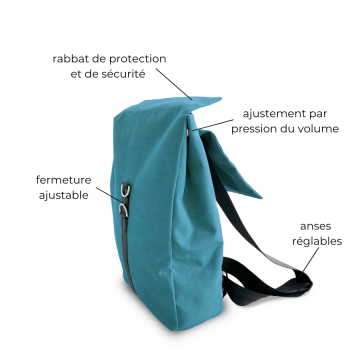 Sac à dos ville avec volume ajustable – pressions latérales pour adapter la capacité – Saint Lazare