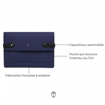 Pochette ordinateur Made in France violet
