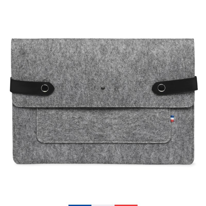 Pochette ordinateur gris chiné