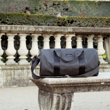 sac polochon noir et gris