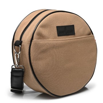 sac rond beige vegan upcyclé - fabrication française éthique