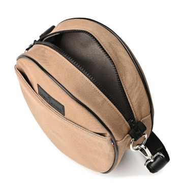 sac rond beige en matières recyclées et vegan - marque Saint Lazare