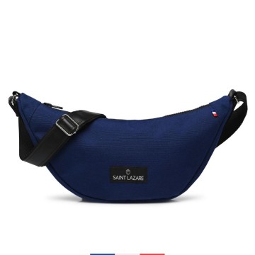 Grand sac banane bleu marine signé Saint Lazare
