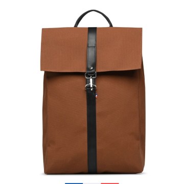 Sac à dos marron femme de face élégant et Made in France