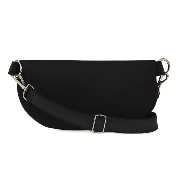 Dos du sac banane noir, finitions soignées et confort optimal.