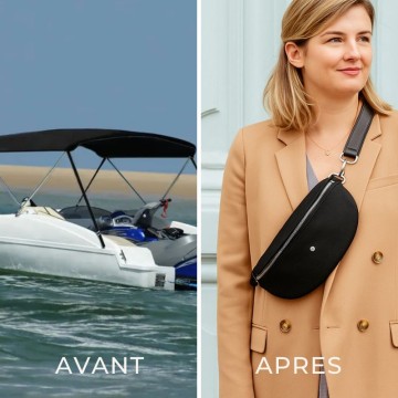 Avant/Après sac banane noir femme