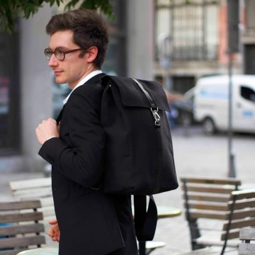 sac à dos homme urbain chic noir
