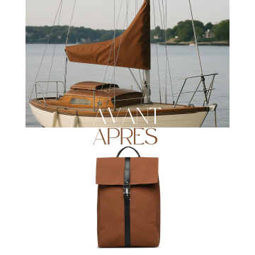 sac à dos recyclé Made in France marron