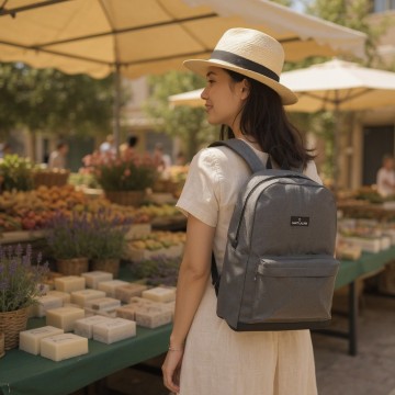 sac à dos ville gris et made in France