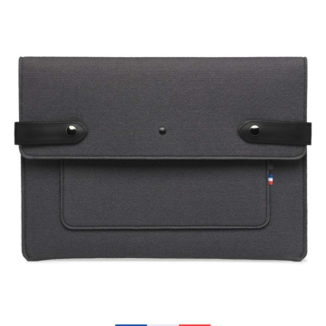 Pochette ordinateur personnalisable en feutrine upcyclée gris ardoise – Made in France – Saint Lazare