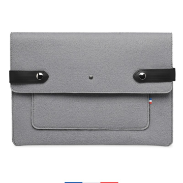 Pochette ordinateur Made in France  écologique et chic grise