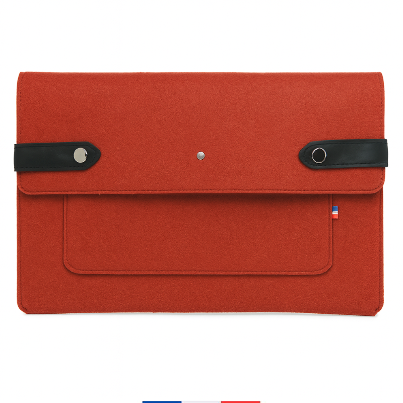 Pochette ordinateur Made in France - brique