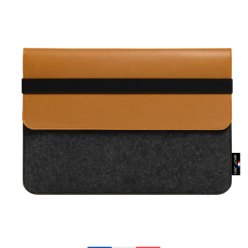 Etui ordinateur cuir et feutre Made in France