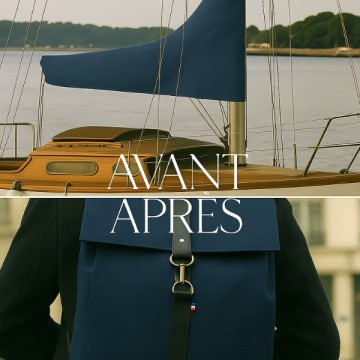 sac à dos upcycle bleu