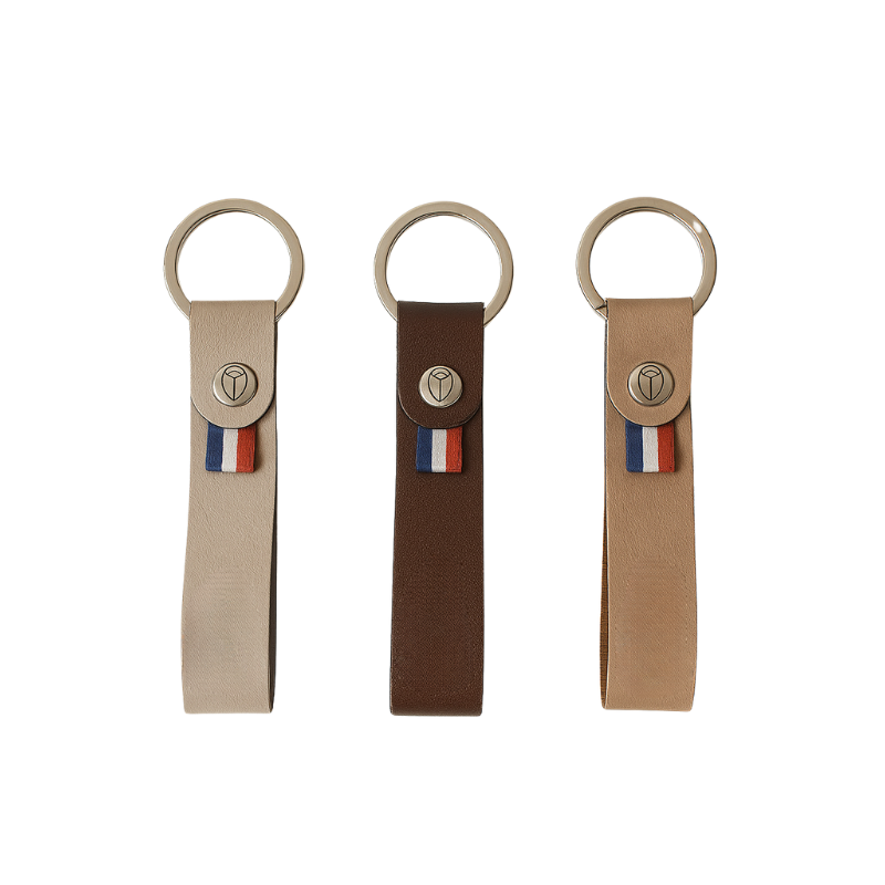 Porte-clés personnalisé en cuir recyclé