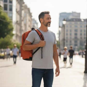 sac à dos ville homme rouille