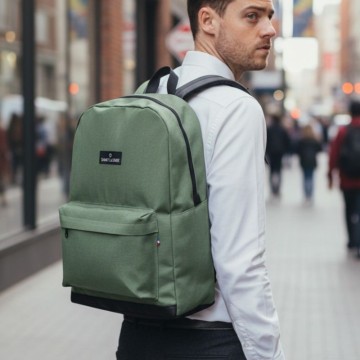 sac à dos urbain homme vert amande