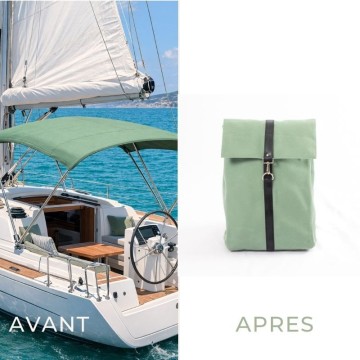 sac à dos upcycling vert