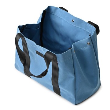 Très grand sac cabas bleu en toile upcyclée – Saint Lazare