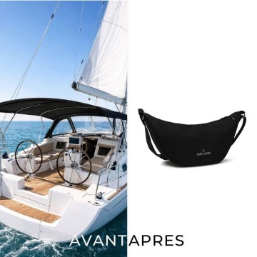 sac demi-lune upcycling noir