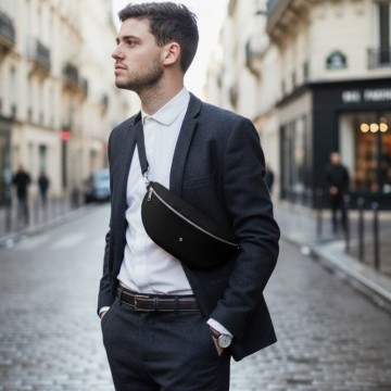 sac banane homme noir