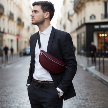 sac banane homme bordeaux