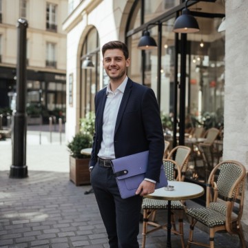 pochette ordi homme violet