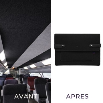 pochette upcyclée noire france