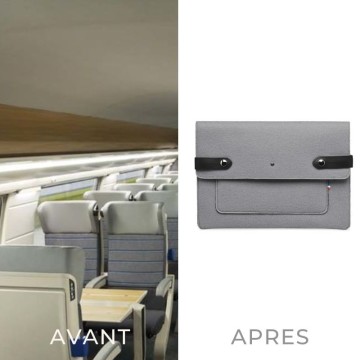 pochette ordi recyclée grise