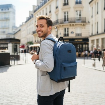 sac à dos urbain homme bleu