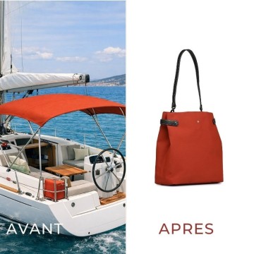 sac à main upcycling terracotta