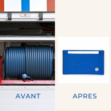 porte-cartes bleu upcycling