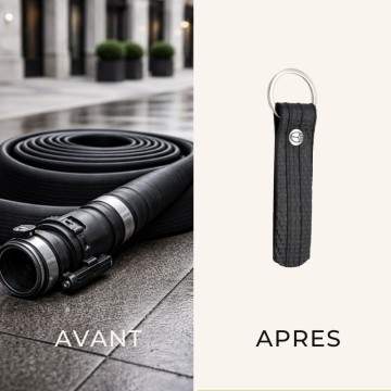 Porte-clés noir upcycling France