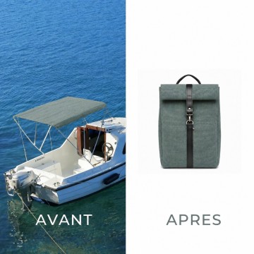 sac à dos recyclé vert bleu