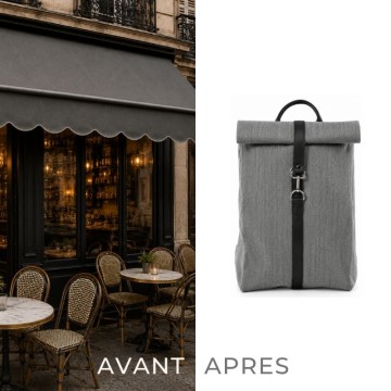 sac à dos rolltop gris