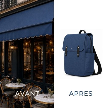 sac à dos bleu recyclé