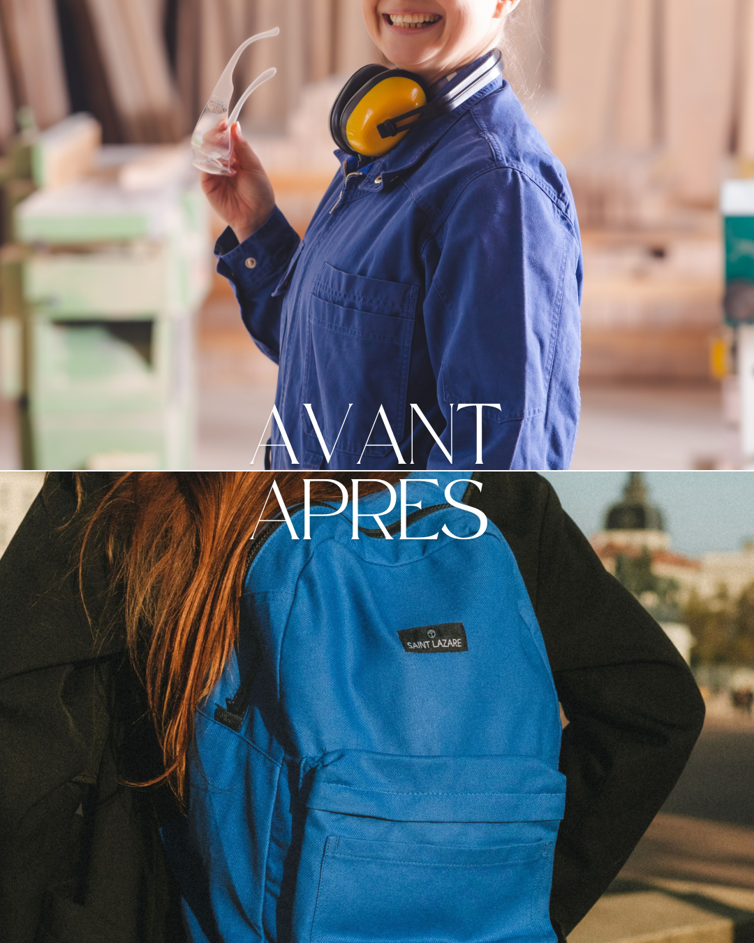 sac à dos bleu de travail