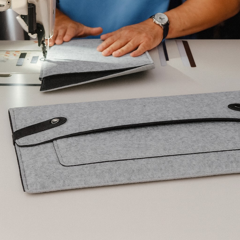 POchette ordinateur Made in france feutre gris ardoise