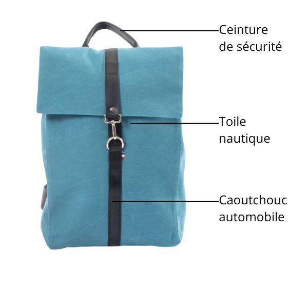 sac à dos durable et made in France bleu