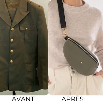 sac banane recyclé kaki